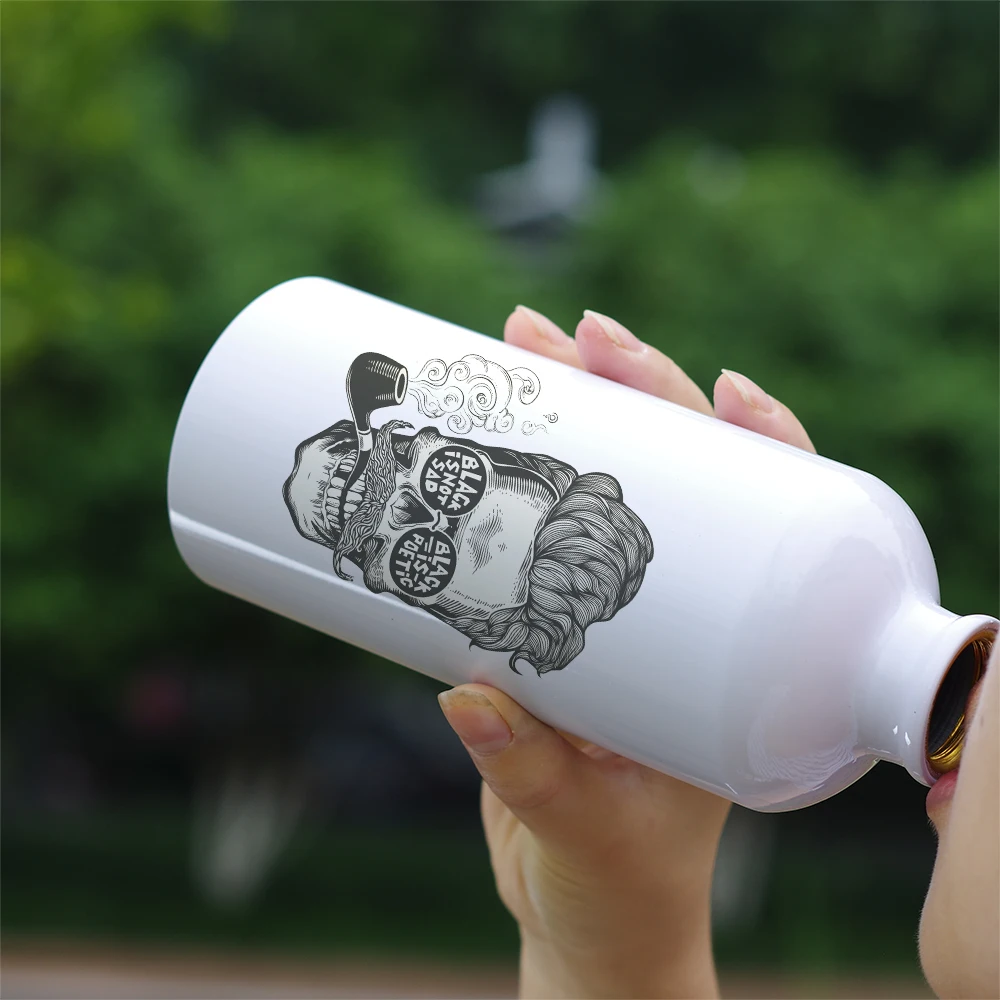 600ml Skull Bottle Aluminum Outdoor Travel Sport Water for Biking Cycling Camping Hiking Fishing Light Photo | Дом и сад