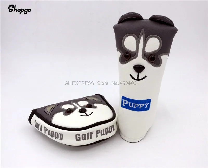 

Lovely Husky Golf Complete Set Headcovers Golf Driver Fairway Woods Hybrid Irons Putter Covers Mascot Novelty Cute Gift