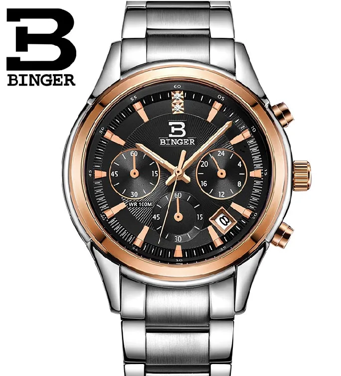 Sports Watches For Men Diver Wrist Silver Steel Men And Women Couple Of Tables Binger Watch Men 2015 Gift Watches