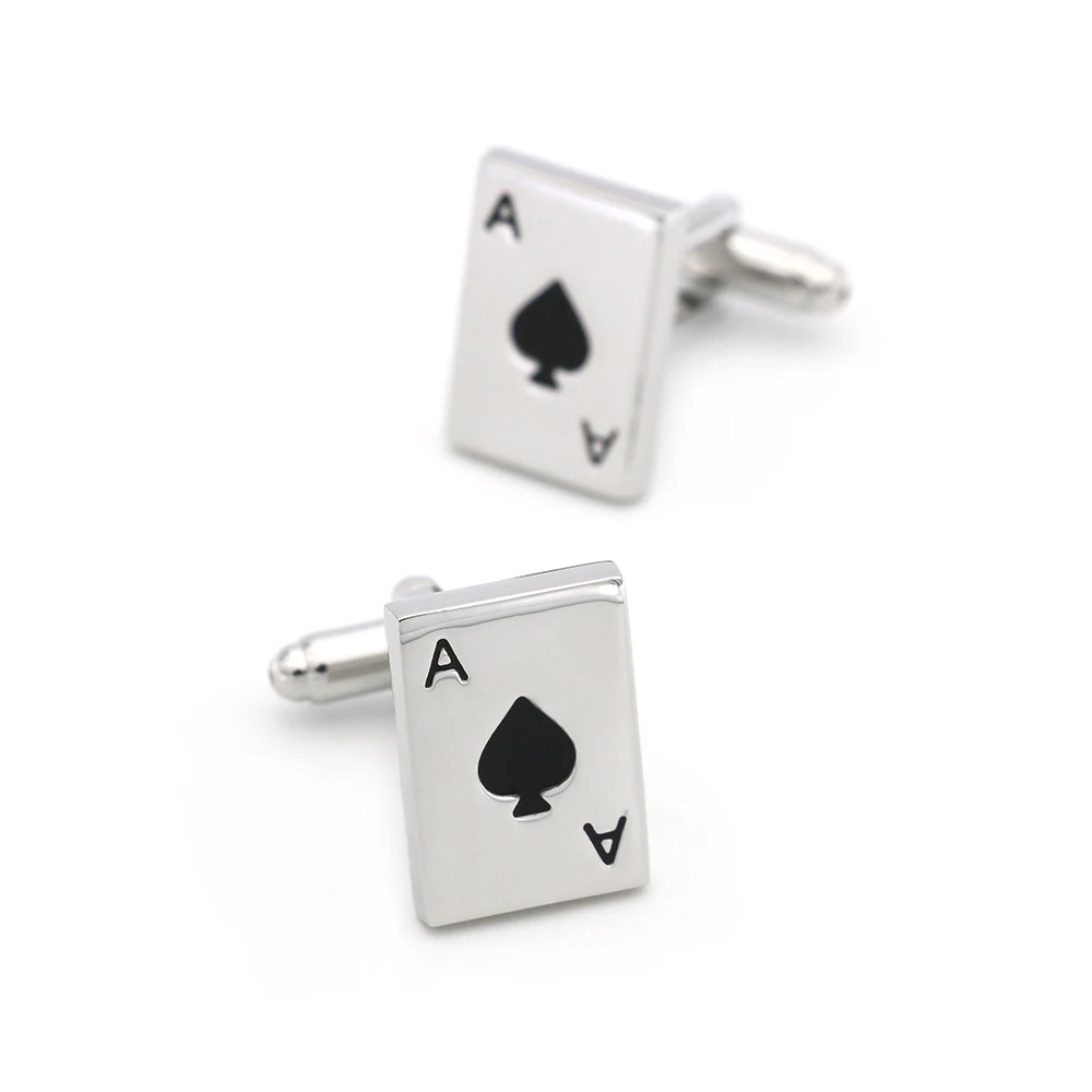 Мужские игральные карты запонки медный материал покер Ace