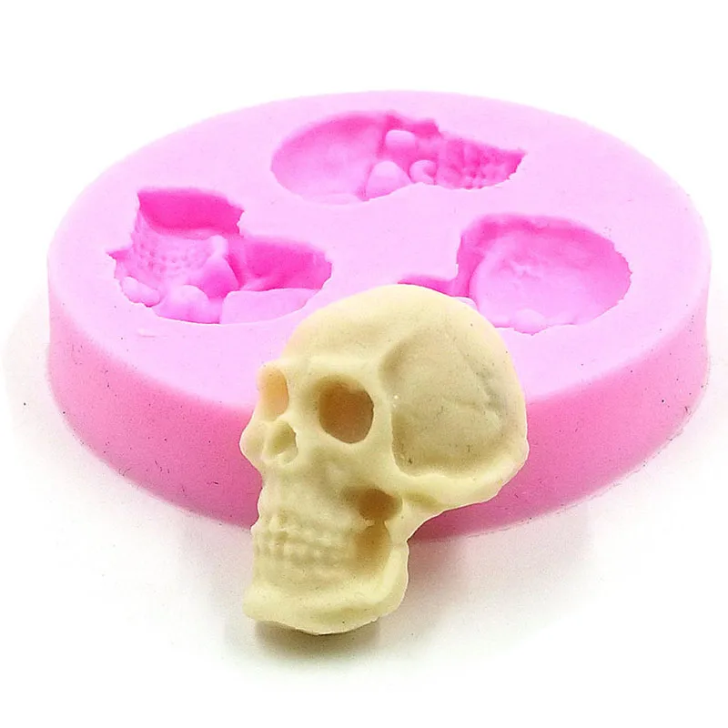 Skeleton Head Skull Silicone Mold Styling Candy Jelly Mould Fondant Halloween Cake Decorating Pastry Baking Tools T0604 | Дом и сад