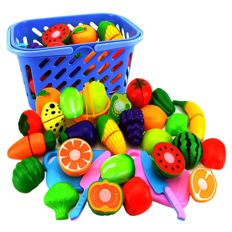 8 Pcs/Set Pretend Play Plastic Fruit Vegetable Cutting Food Toy Kitchen Food Pretend Play For Children