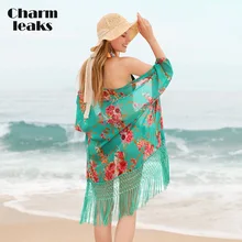 Женская Пляжная накидка кимоно charmleak пикантное бикини шифоновая
