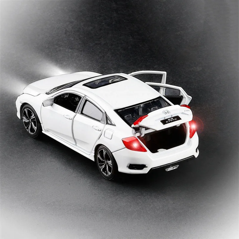 1/32 Новинка Honda Civic Модель игрушечных автомобилей Литье под давлением Металлический Литой светильник звуковые автомобильные игрушки для детей