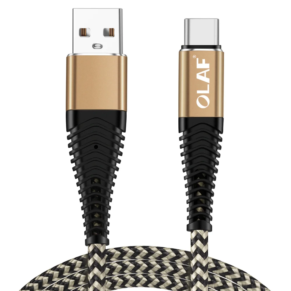 Gold Олаф usb type C кабель для huawei P30 mate 10 20 lite USB C кабель для мобильного телефона Быстрая зарядка type C кабель для usb type-C устройств - Цвет: Gold