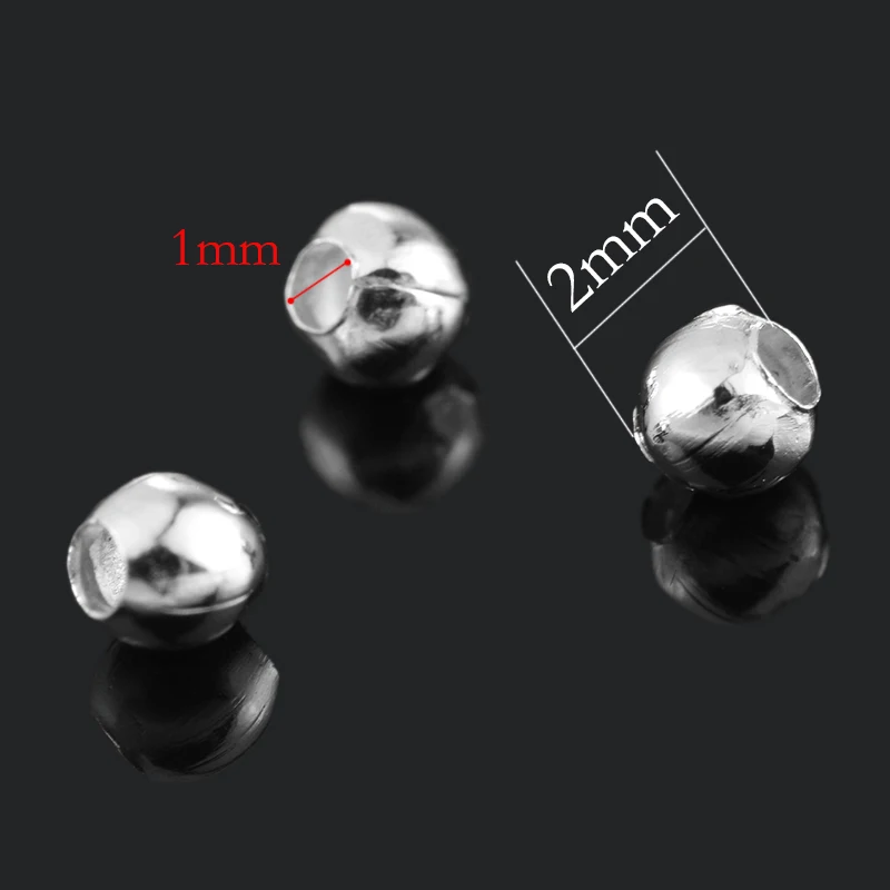 3000 шт. 2 мм Гладкие Круглые прокладки мини бусины для изготовления ювелирных