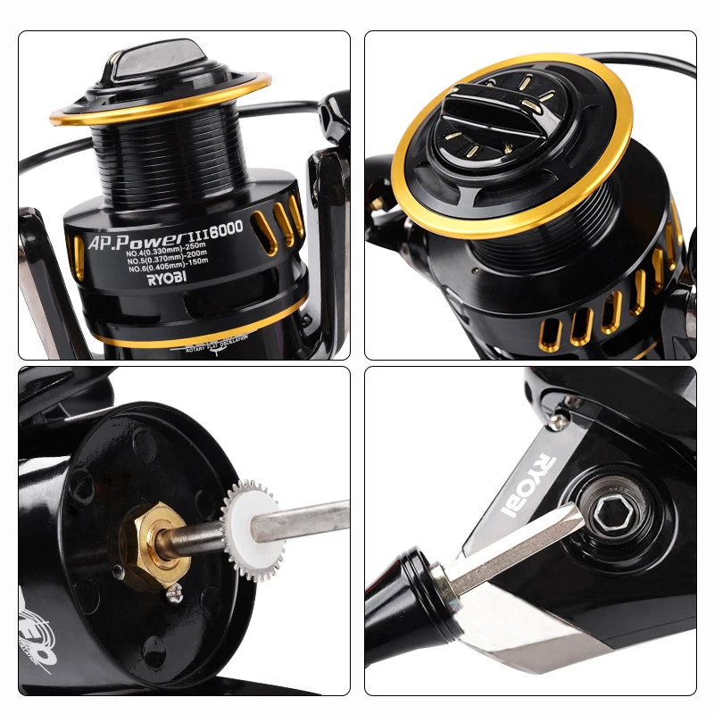 18 оригинальных Спиннинговых Рыболовных Катушек RYOBI AP POWER III 6000 8000 10000 ПЕРЕДАТОЧНОЕ