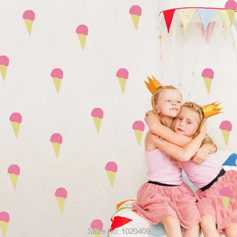 Наклейка на стену с мороженым сказочный стиль ПВХ наклейка наклейки для детской