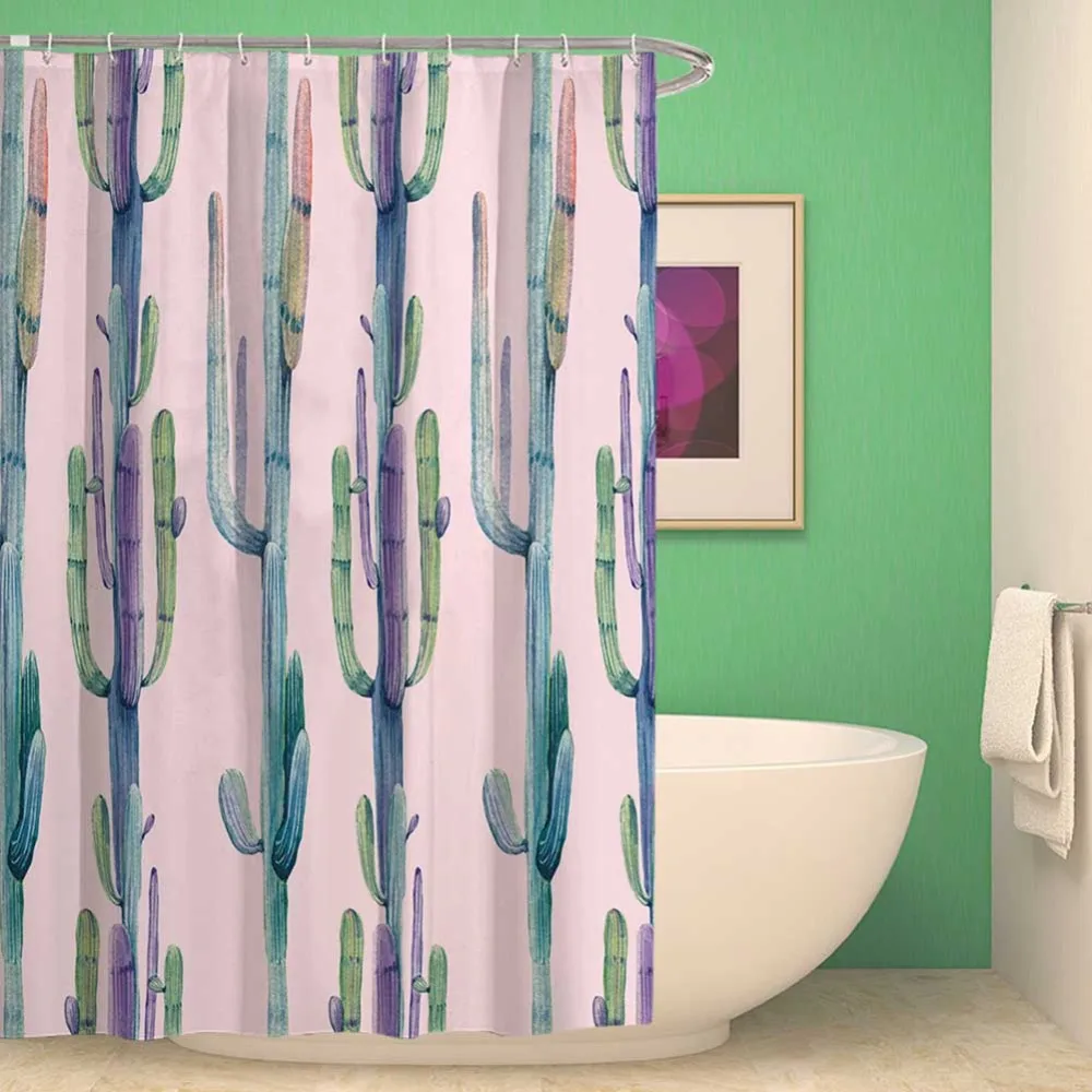 Meijuner занавески для душа индивидуальные акварельные суккуленты кактус полиэстер