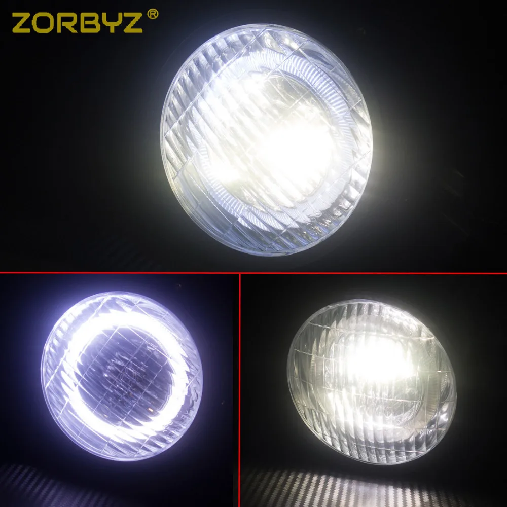 Универсальная хромированная светодиодная ABS Фара ZORBYZ с белыми ангельскими