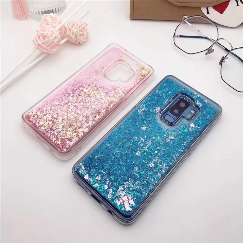 Чехол для Samsung Galaxy S7 Edge S8 S9 S10 Plus S10E E чехол с динамическим жидким блеском и зыбучим