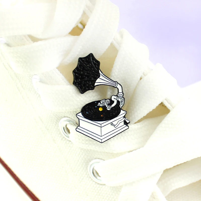 Креативный дизайн брошь звезда Галактика фонограф CD музыкальный плеер