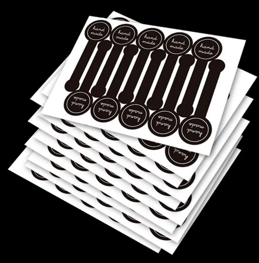 200 шт./лот Ручная работа черные самоклеящиеся наклейки с длинной этикеткой сделай