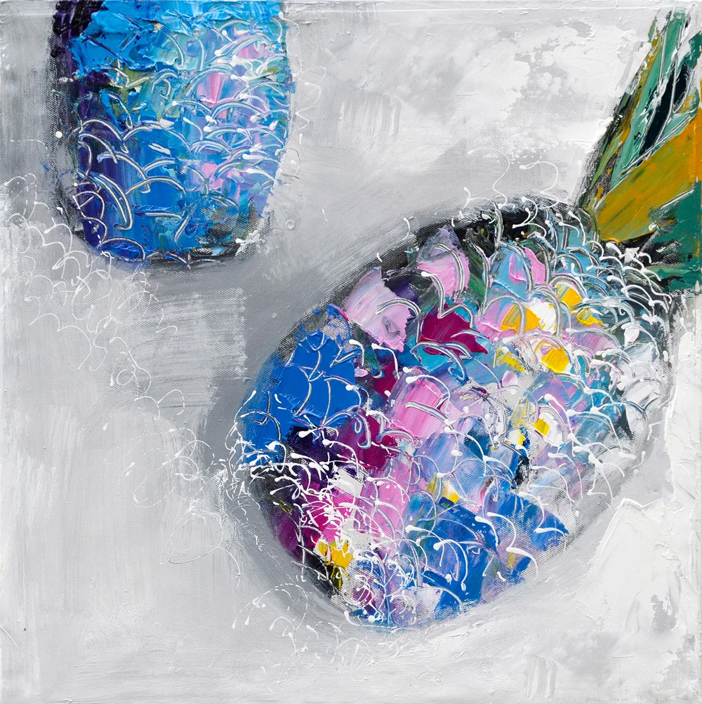 Картина маслом на холсте с изображением ананаса 100%|paintings for wall|oil paintingabstract oil painting |