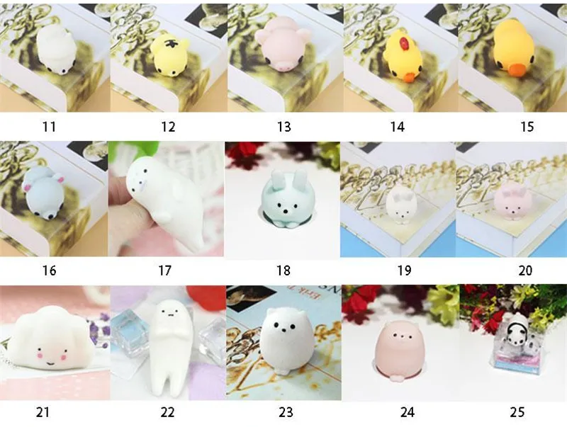 3D Soft Squishy Toys Cat Panda Chick Rabbit Unicorn Bear Stretchy Squeeze Relieve Stress Paste on Phone Case with Retail Package | Мобильные