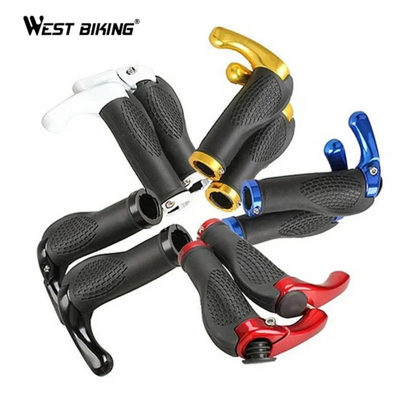 WEST BIKING, 1 пара резиновых рулей для велосипеда, рулевые колеса Bicicleta, крышка для кузова, Двусторонний замок, велосипедный велик ручки для велосипеда