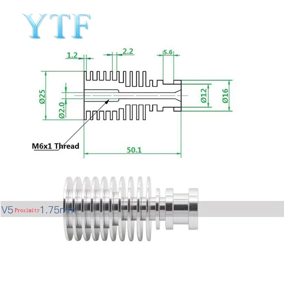 Экструдер с J-образной головкой для дистанционного управления боуд/Уэйд E3DV5