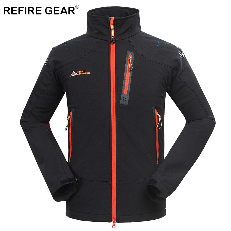 Мужская ветрозащитная куртка ReFire Gear теплая флисовая водонепроницаемая для