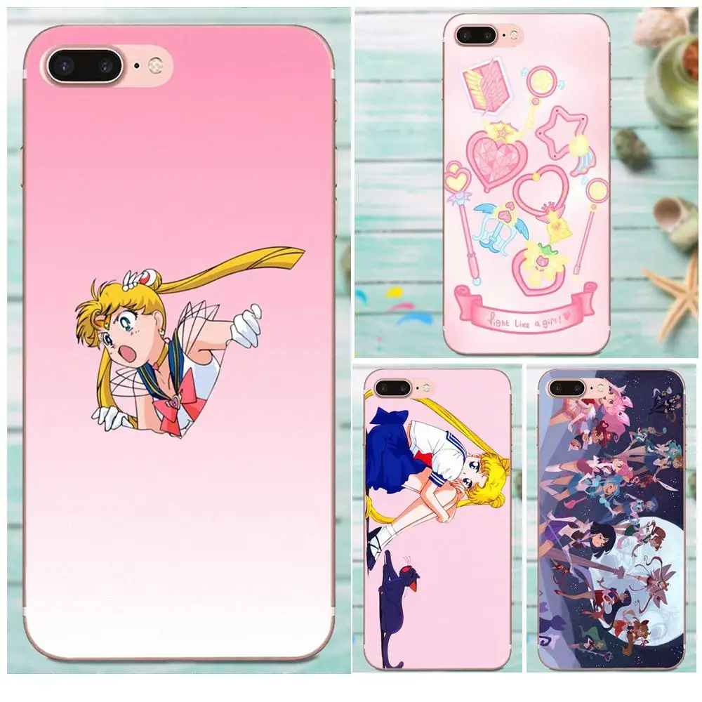 Мягкий ТПУ протектор Сейлор Мун милые версии для Galaxy Alpha Core Note 2 3 4 S2 A10 A20 A20E A30 A40 A50