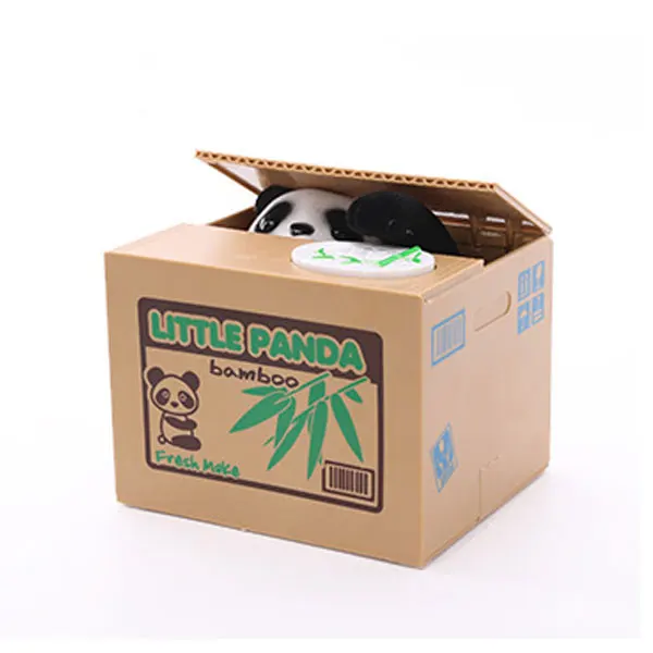 Panda Детская игрушка электрическая мультяшная кошка/панда игрушечная Копилка детская автоматическая коробка для денег лоток копилка для монет коробка чехол детская игрушка, подарок - Цвет: Panda