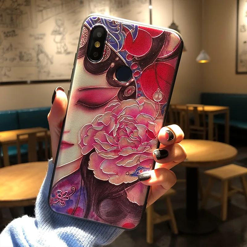 Chinese Style Fashion Peking 3D Opera Embossed Cover For XiaoMi Mi 8 Mi8 SE Mix 2 2S 6X Case for xiaomi mi Back Shell |