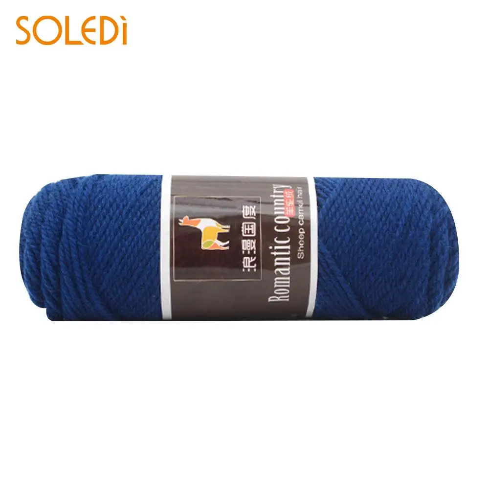 14 navy blue Пряжа высокого качества Шерсть альпака мягкая теплая вязка камвольная Шерсть альпака вязание крючком Пряжа нитки шарфы перчатки ручной работы чистый Multic - Цвет: 14 navy blue