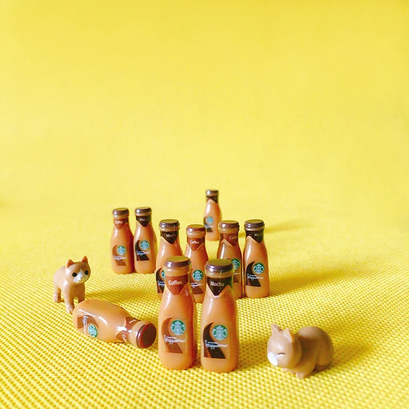 10 pcs coffee bottles/miniatures food/dinnerware/artificial/fairy garden gnome/terrarium/bonsai/figurine/doll house decor |