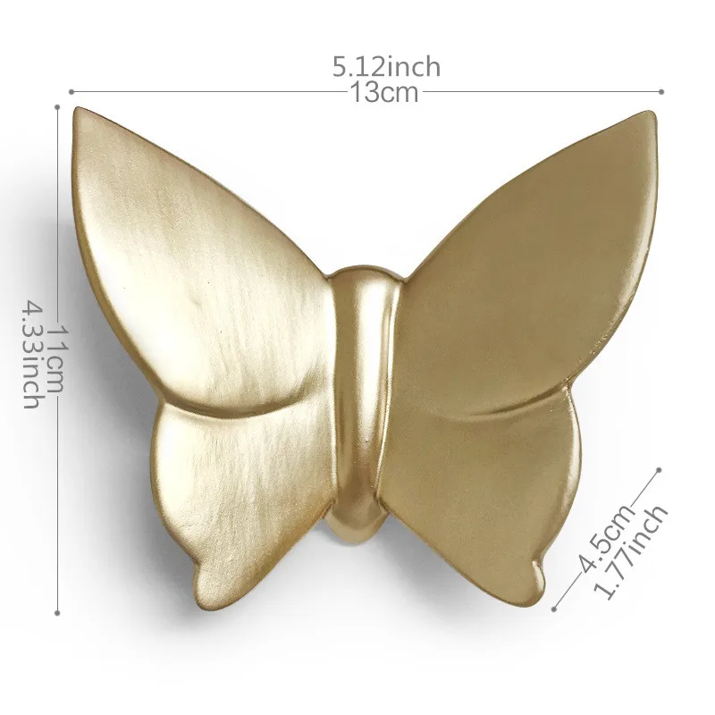 Golden L ASFULL, 4 цвета, 3D, смола, Бабочка, для настенного плаката, украшение для дома, ТВ, заднее, наземное, настенное украшение, смола, наклейки для артвари - Цвет: Golden L