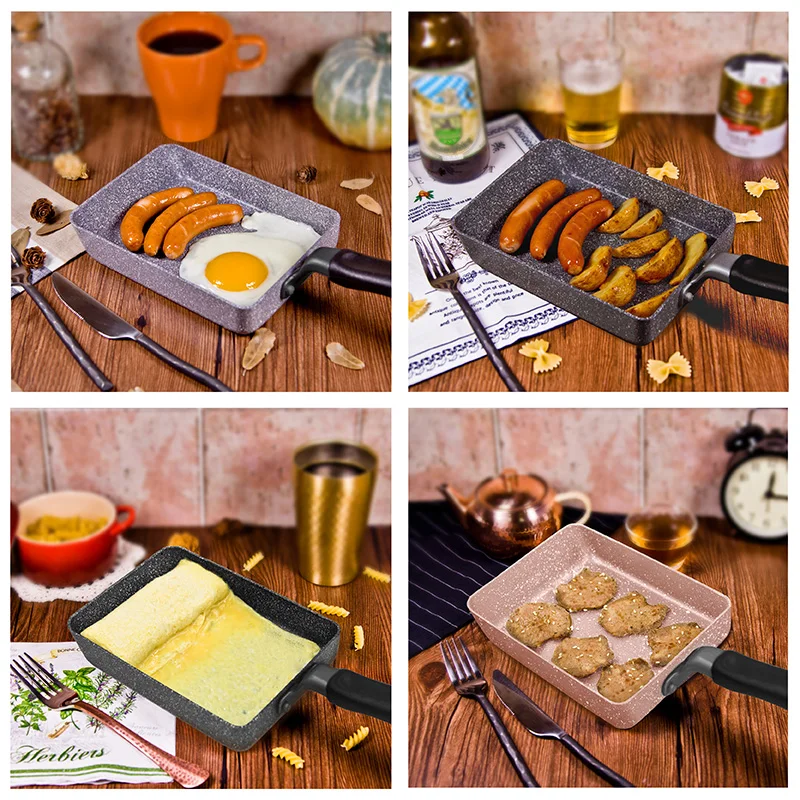 

13.5x18.5 CM Japanese Tamagoyaki Pan Non-stick General Use for Gas and Induction Cooker Frying Pan Egg Pan Pancake Pot