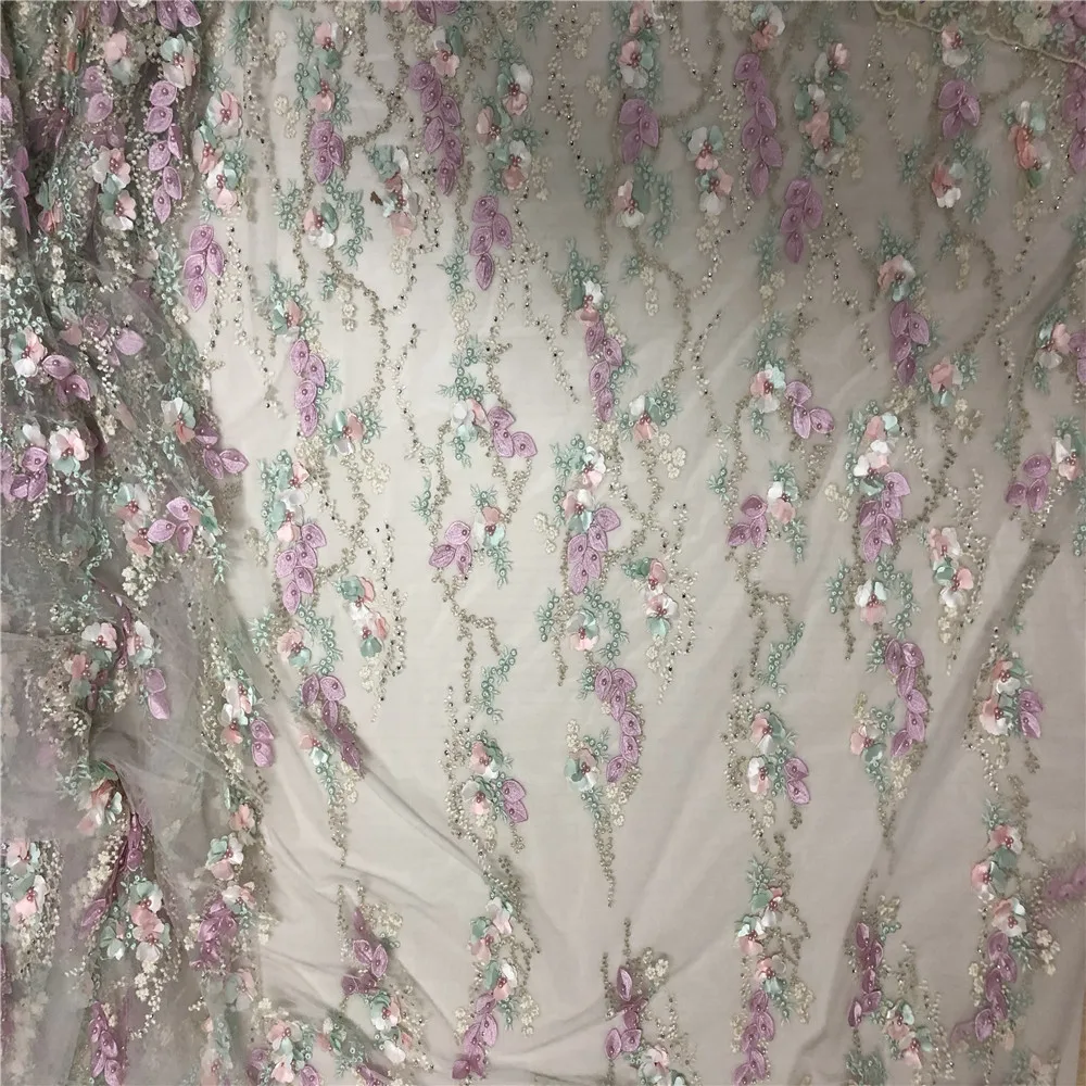 LOVE THANKS LACE African Bridal Party Flower Dresses Lace 3d French Beads Net Tulle Fabric C05-1 | Дом и сад
