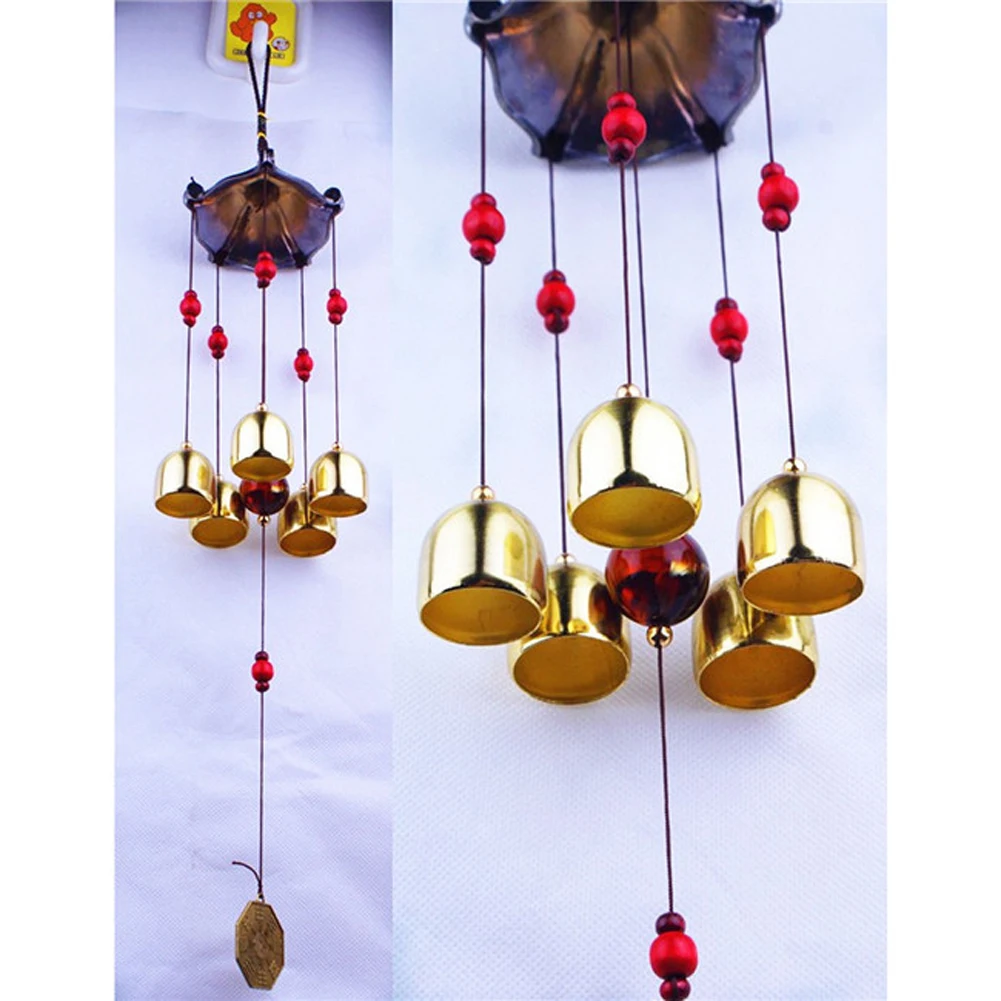 Античная медь 5 колоколов Пентагон павильон деньги чертеж двора сад открытый