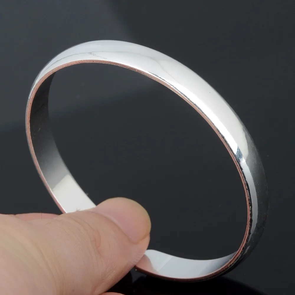 Классические блестящие серебряные женские браслеты из нержавеющей стали с