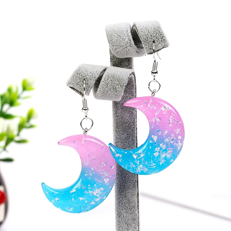 1 пара модные серьги-подвески в виде полумесяца