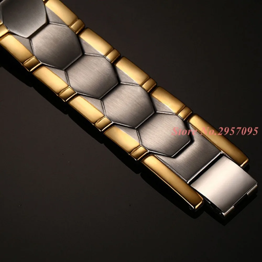 Мужские магнитные браслеты из нержавеющей стали с отрицательными ионами |