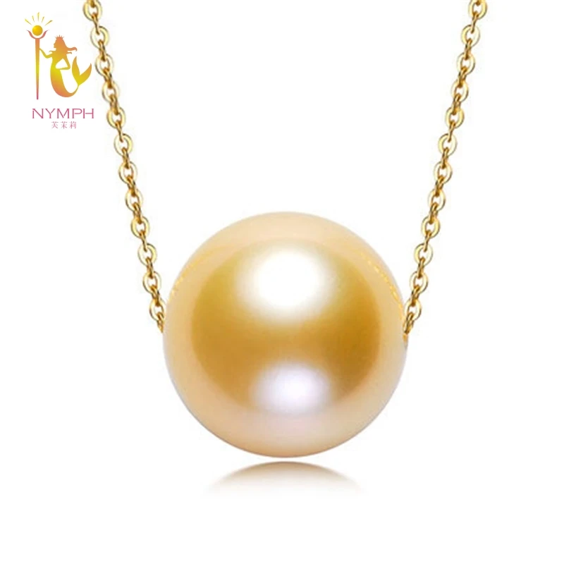

[NYMPH] Pearl Jewelry Fine Jewelry 18K Yellow Gold au750 Natural South Sea Pearl Necklace Pendant for women DZ622