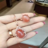 kjjeaxcmy boutique jewels 925 sterling silver inlaid with natural south red agate ladys long pendant oval diamond encrusted fil