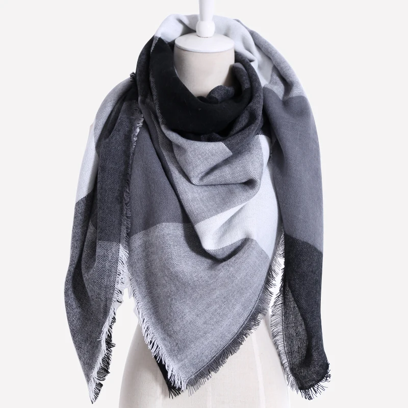 Прямая доставка 2017 г. зимний шарф Для женщин плед кашемир Треугольники Теплый Wrap