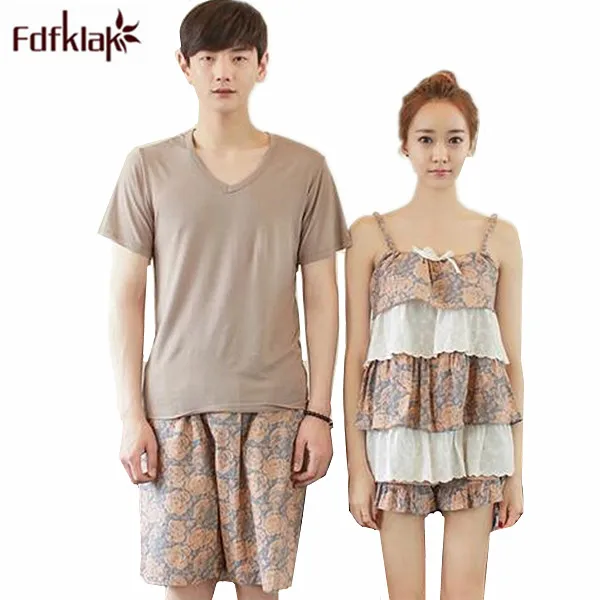 Новинка пижамный комплект в Корейском стиле для пар короткая Пижама без рукавов