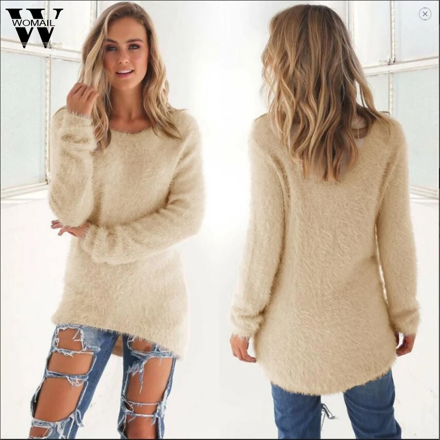 CharmDemon New Arrival Womens Casual Solid Long Sleeve Jumper Sweaters Blouse or1.6A | Женская одежда