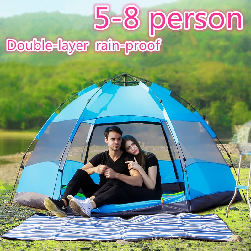 Bestellen 240*240*135 Cm Doppelschicht Camping Auto Strand Knallen Oben Zelt Klettern Familie Reise Wandern Urltra-licht Licht Ausflug Anti UV Zelte