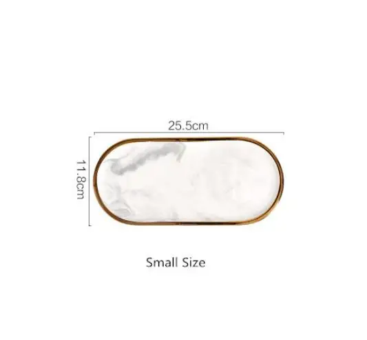 marble small Роскошные Косметические Perfume Мрамор керамическая емкость ЛОТОК блюдо бижутерия для декорирования кольцо хлеб десерт черная тарелка пластин подарок 1 шт - Цвет: marble small
