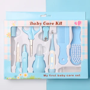 10 шт., набор для ухода за ребенком, безопасный набор для груминга, маникюрные кусачки, расческа для волос, термометр, инструмент для ухода за новорожденными