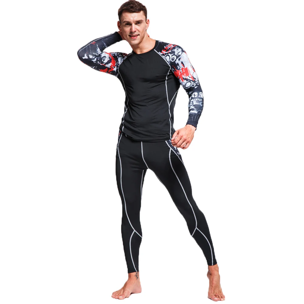 Новинка мужской компрессионный спортивный костюм трико для бега мужские