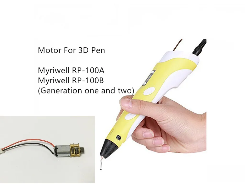 Двигатель для RP100A RP-100B 3D Ручка Myriwel V1 двигатель 3D Ручка для рисования части мини DC металлический мотор-редуктор с зубчатым колесом