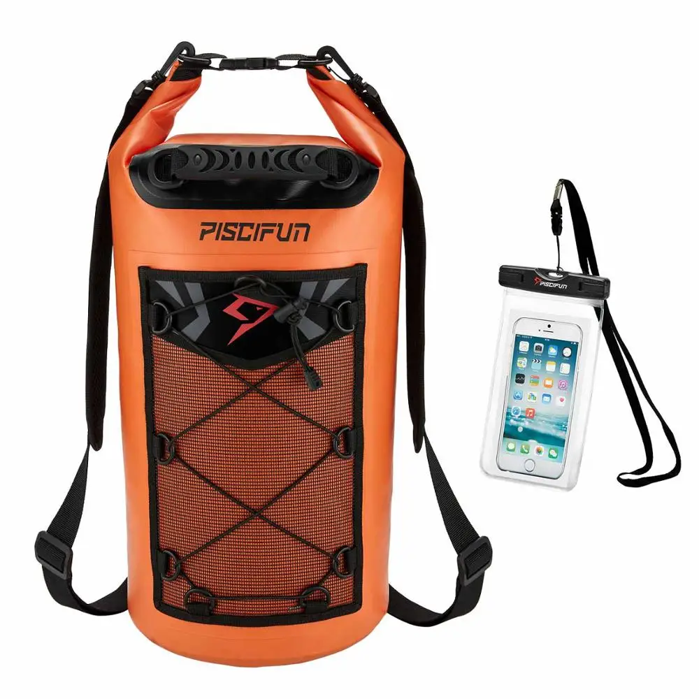 Orange Piscifun Водонепроницаемый сухой мешок 10л 20л 30л 40л с чехол для телефона для рыбалки Каякинг рафтинг катание на лодках Туризм Кемпинг плавание - Цвет: Orange