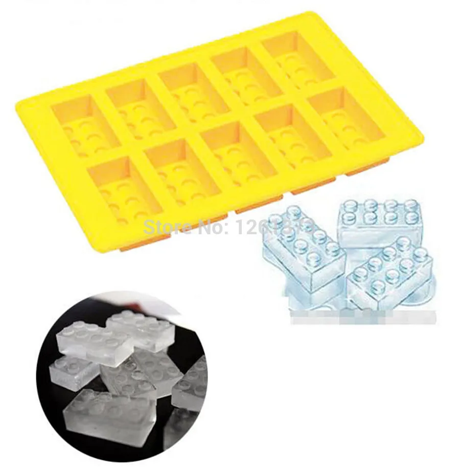 

300pcs/lot block brick building Silicone Ice cream tube Tray Mold Maker