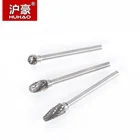 HUHAO 3 мм металлический Фрезерный резак Рисование вольфрамовый Карбид вращающийся инструмент заусенцы ЧПУ гравировка абразивные инструменты Металлообработка Концевая фреза