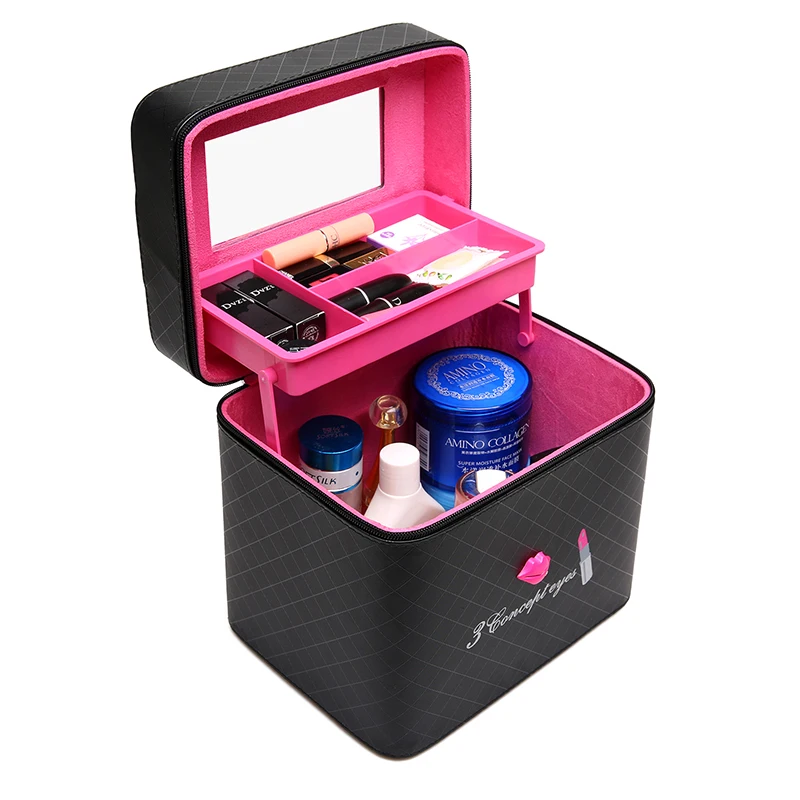 Косметичка женская кожаная большая профессиональная | Багаж и сумки