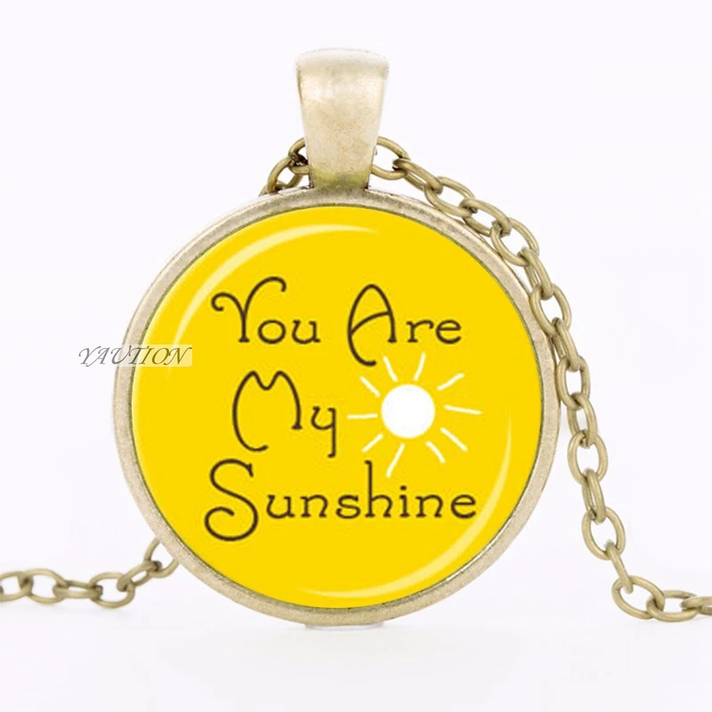 YAUTION 2018 ты мое солнце кулон желтый и белый ожерелье Happy Jewelry Подвеска с цитатой