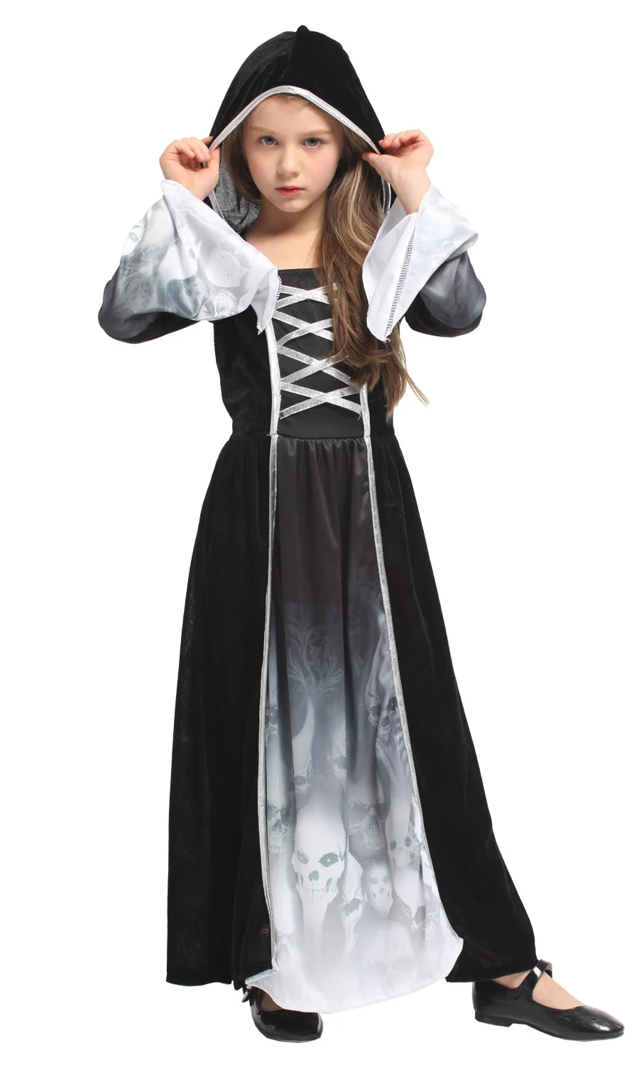 

Shanghai Story Skeleton Scary Cosplays Kids Children Halloween Witch Ghost Costumes Purim Carnival Masquerade Party Dress